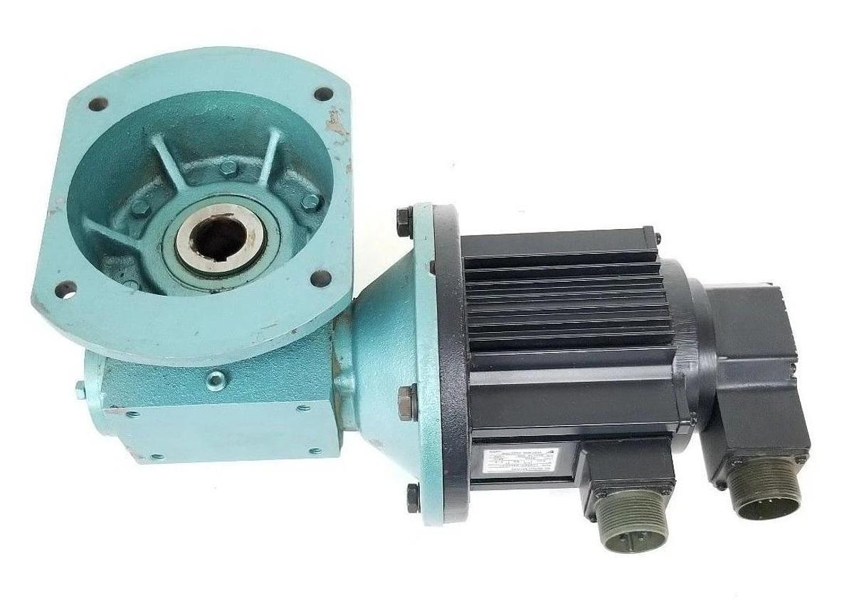 Used YASKAWA USAREM-05CHP21 SERVO MOTOR W/ UTOPI-150VA ENCODER, 3192-MF-2-058 REDUCER