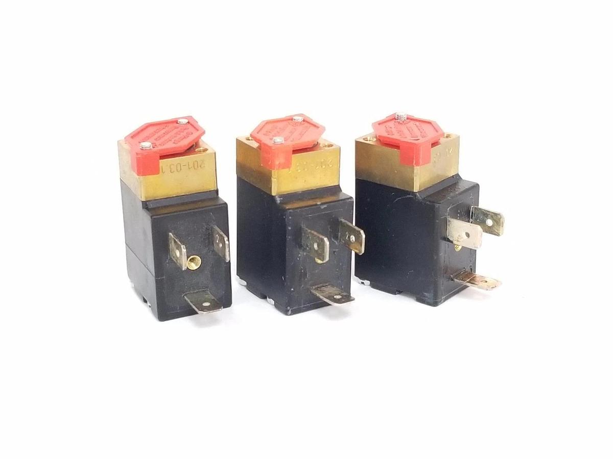 Used LOT OF 3 BURKERT 00120616 SOLENOID VALVES 24VDC, 4W