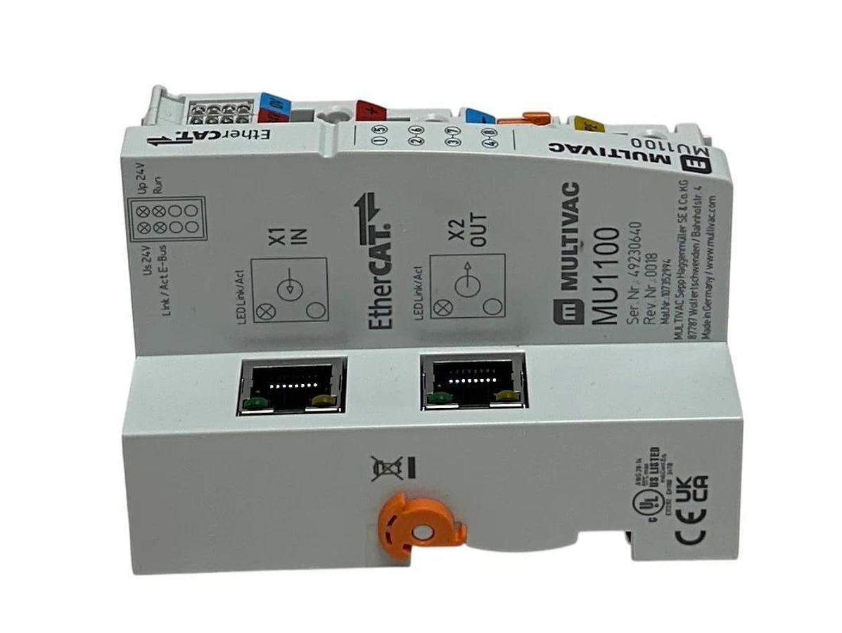 BECKHOFF MULTIVAC MU1100 EtherCAT COUPLER MODULE 24V 107352994 LED NSMP