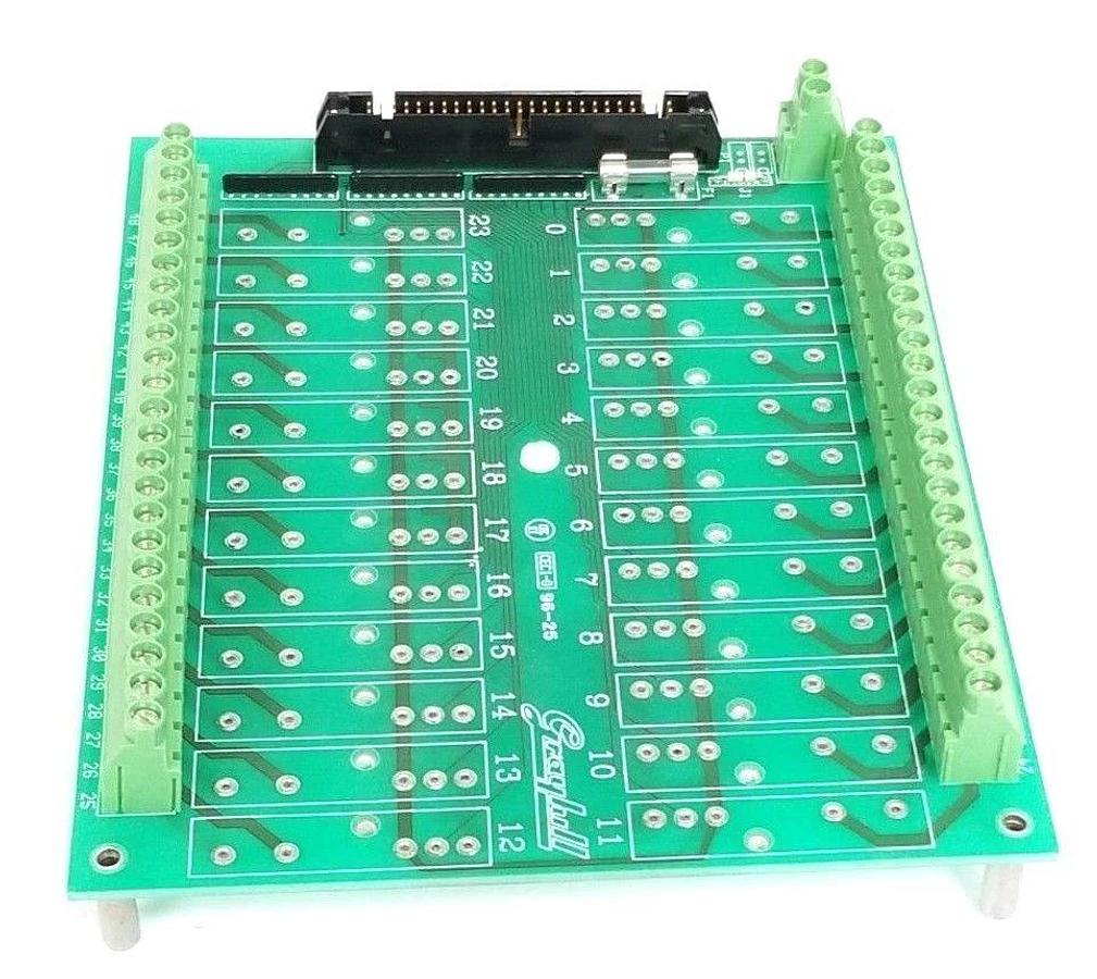 Used GRAYHILL 70GRCQ24 I/O RELAY MOUNTING BOARD 70AD3362 REV. C