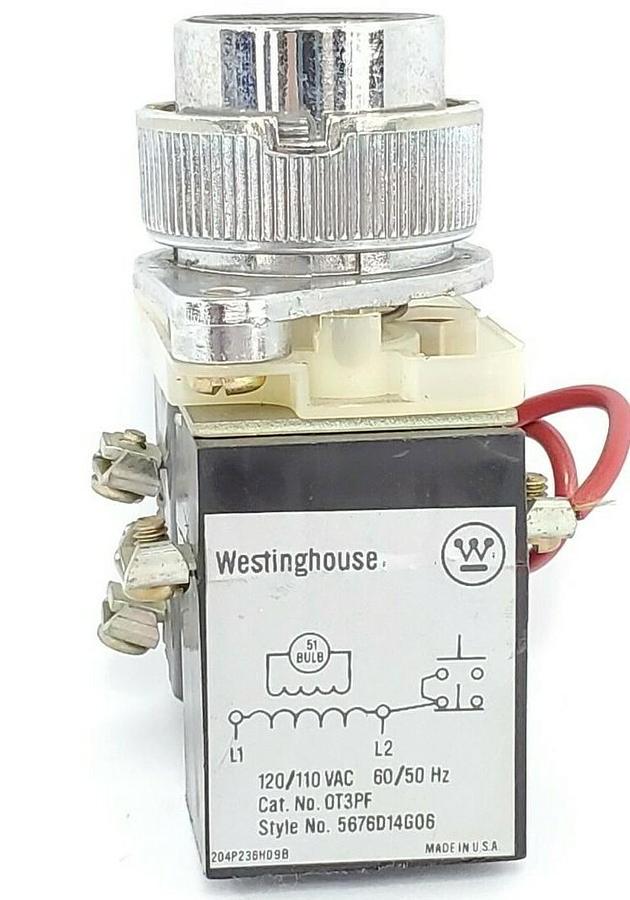 Used WESTINGHOUSE OT3PF PUSHBUTTON TRANFORMER 120V 60HZ STYLE: 5676D14G06