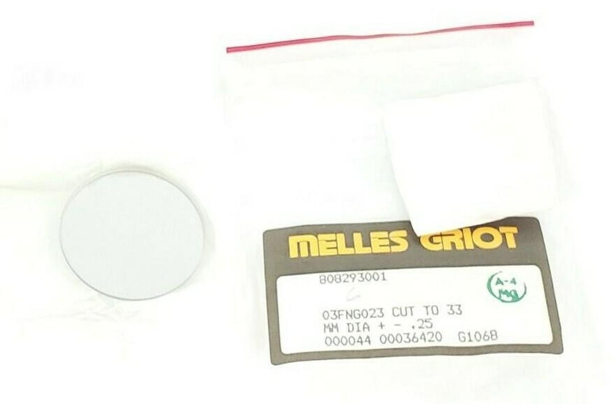 Used LOT OF 2 NEW MELLES GRIOT 808293001 LIGHT FILTERS (03FNG023 CUT TO 33MM DIA.)