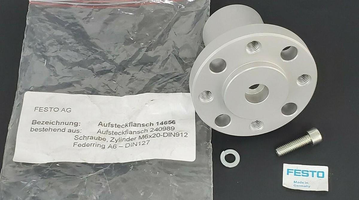 Used NEW FESTO AG 14656 PUSH-ON FLANGE 240989, M6X20-DIN912
