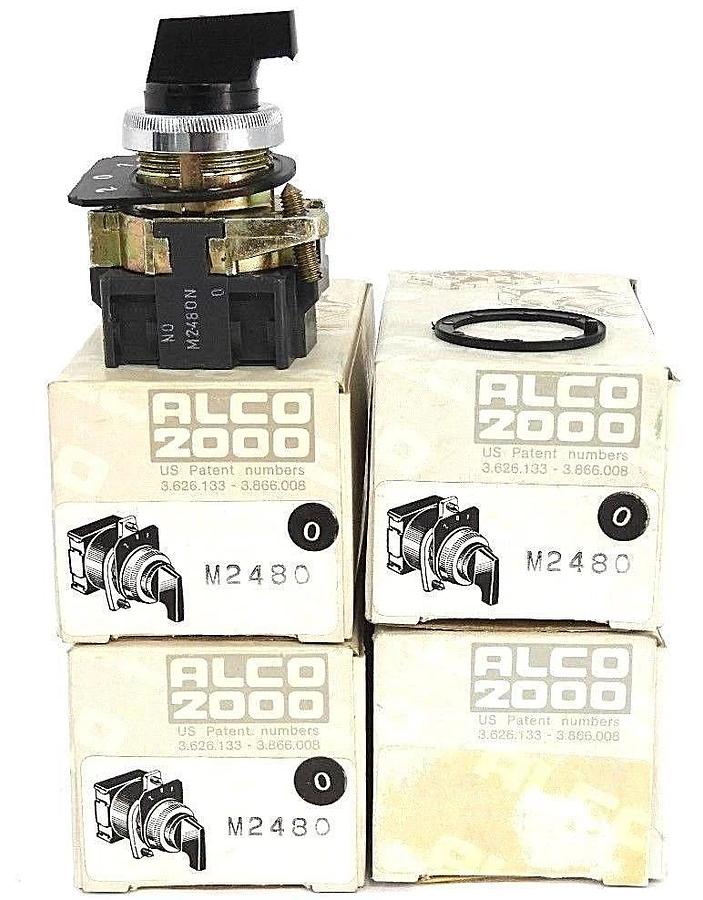 Used LOT OF 4 NEW ALCO M2480 SELECTOR SWITCH SERIES 2000, M2480N
