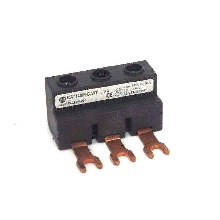 Used NEW ALLEN BRADLEY 140M-C-WT COMMONING LINK FEEDER TERMINAL SER. A