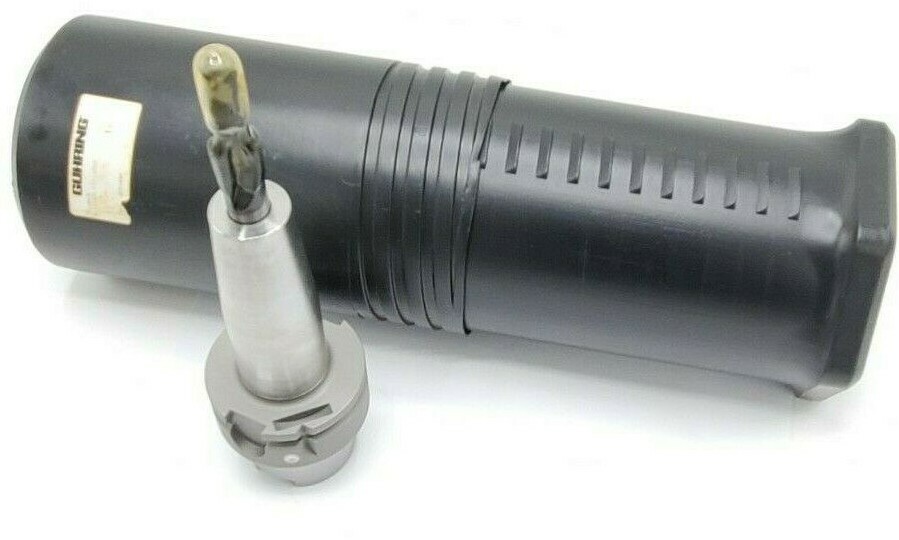 Used NEW GUHRING HSK63-A 0 14X120 TOOL HOLDER ASSY CT-62595 W/ CT-62596 14MM STEPDRIL