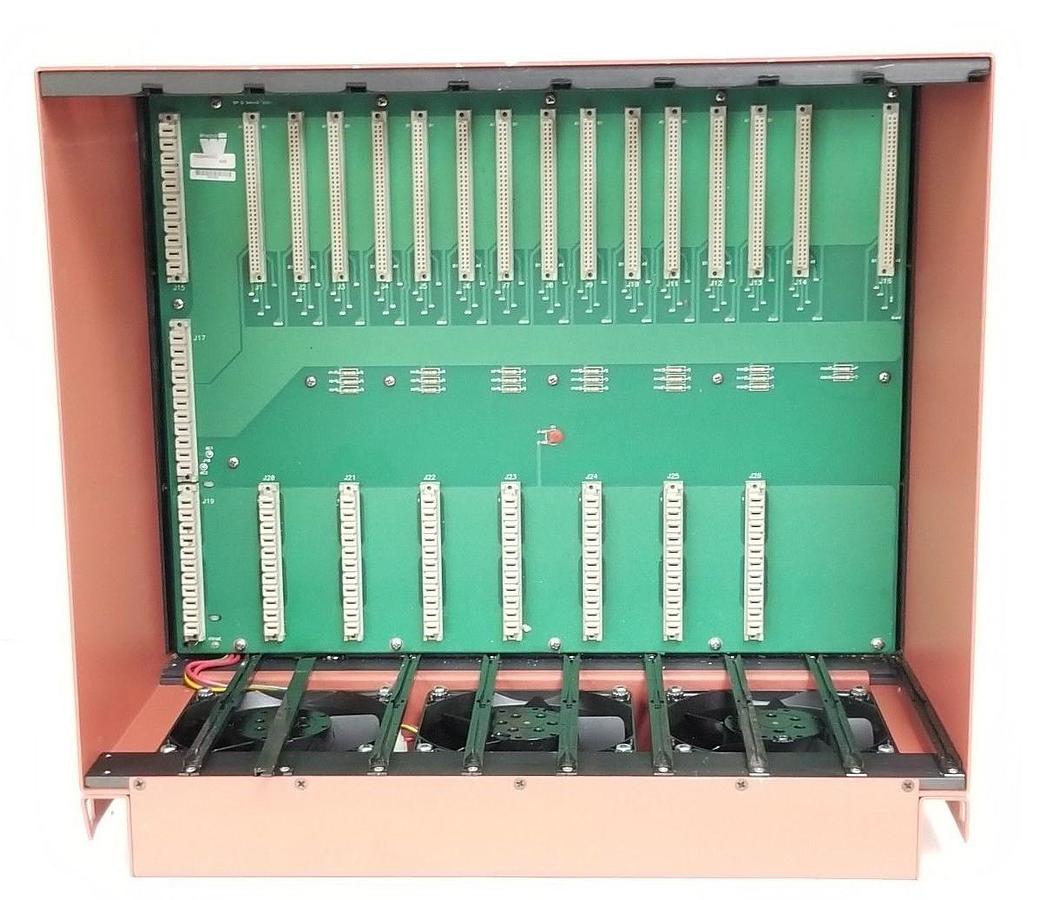 Used GE FANUC 78004653A SERVO SYSTEM RACK W/ WHEDCO 70004606D BACKPLANE BOARD