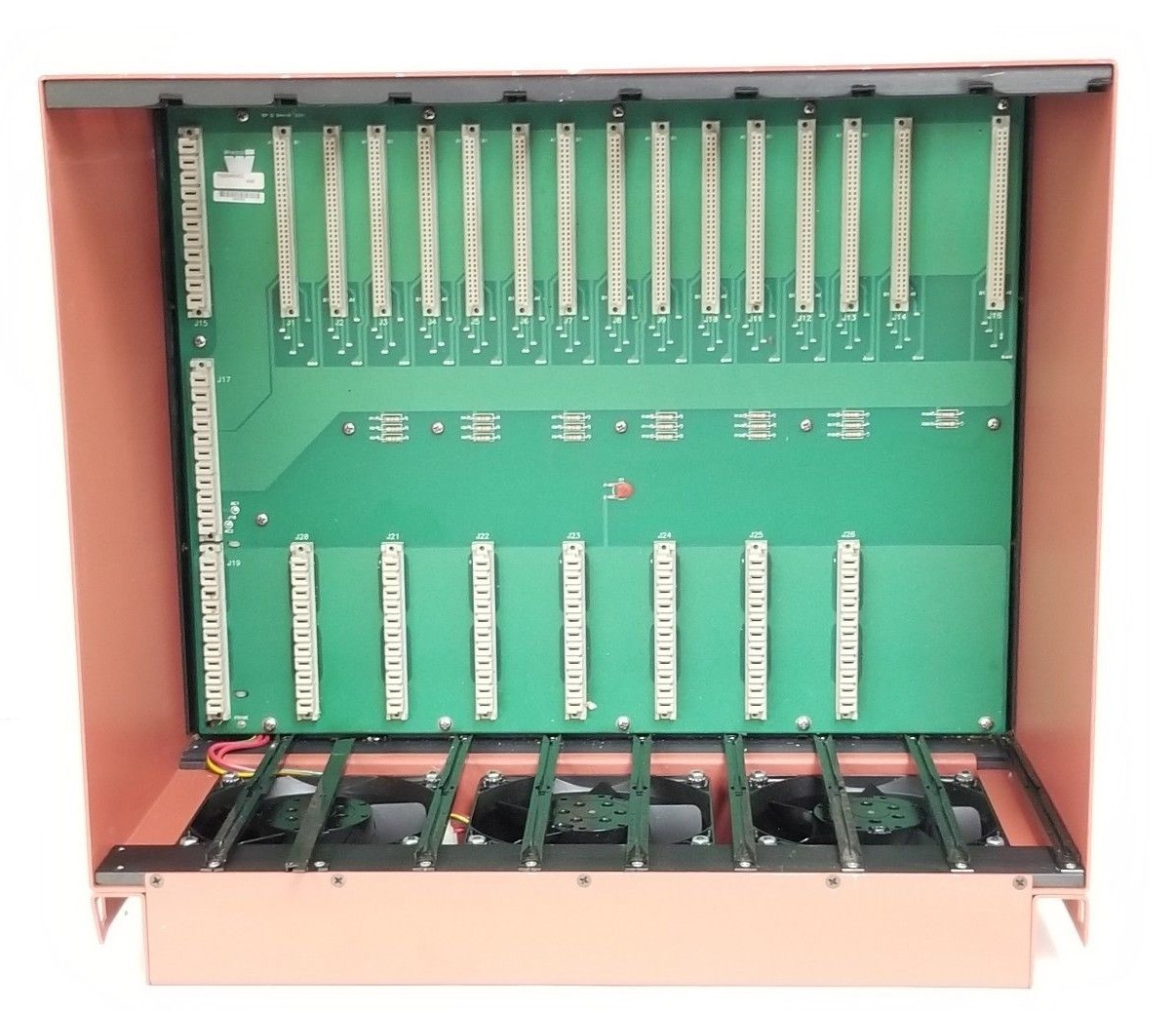 Used GE FANUC 78004653A SERVO SYSTEM RACK W/ WHEDCO 70004606D BACKPLANE BOARD
