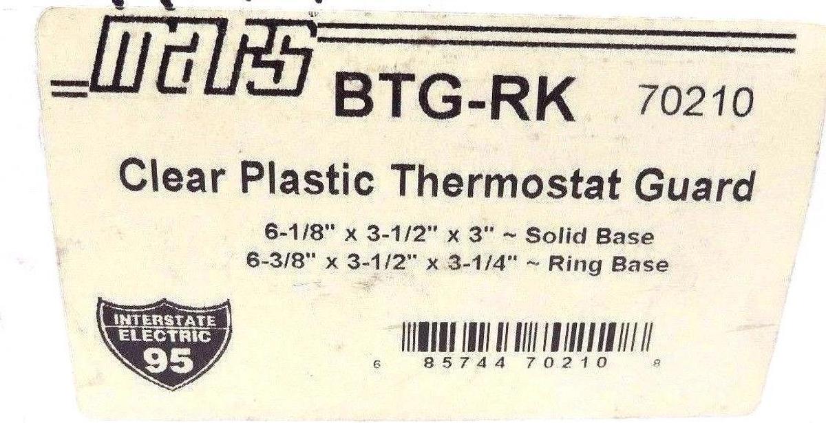 Used NIB MARS BTG-RK CLEAR PLASTIC THERMOSTAT GUARD BTGRK