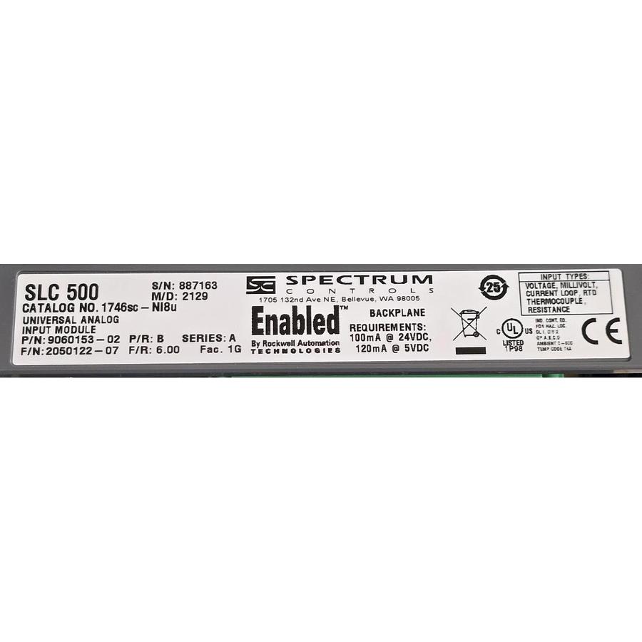 SPECTRUM CONTROLS ALLEN BRADLEY 1746sc-NI8u /A SLC 500 ANALOG INPUT MODULE NSMP