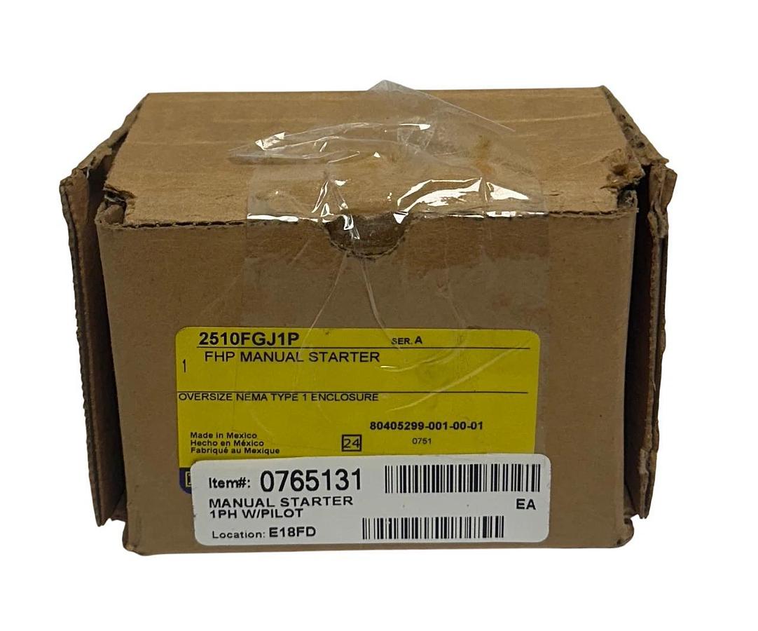 SQUARE D 2510FGJ1P FHP MANUAL STARTER W/ INDICATOR LIGHT TYPE 1 ENCLOSURE NSMP