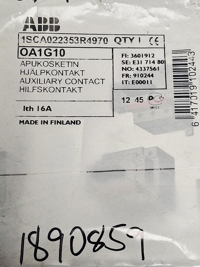 LOT OF 3 NEW ABB 1SCA022353R4970 AUXILIARY CONTACTS OA1G10