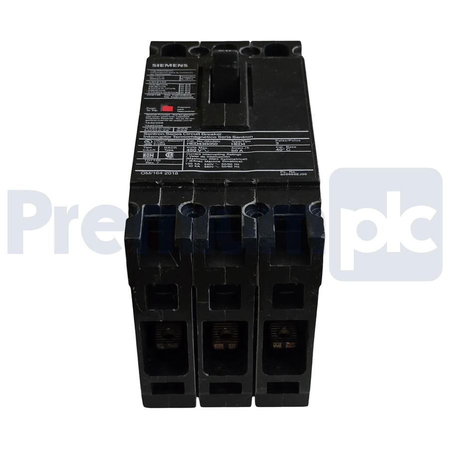 Used Siemens ITE HED43B050 Sentron ED Frame Circuit Breaker 50A 3-Pole 480V 42kA NSNP