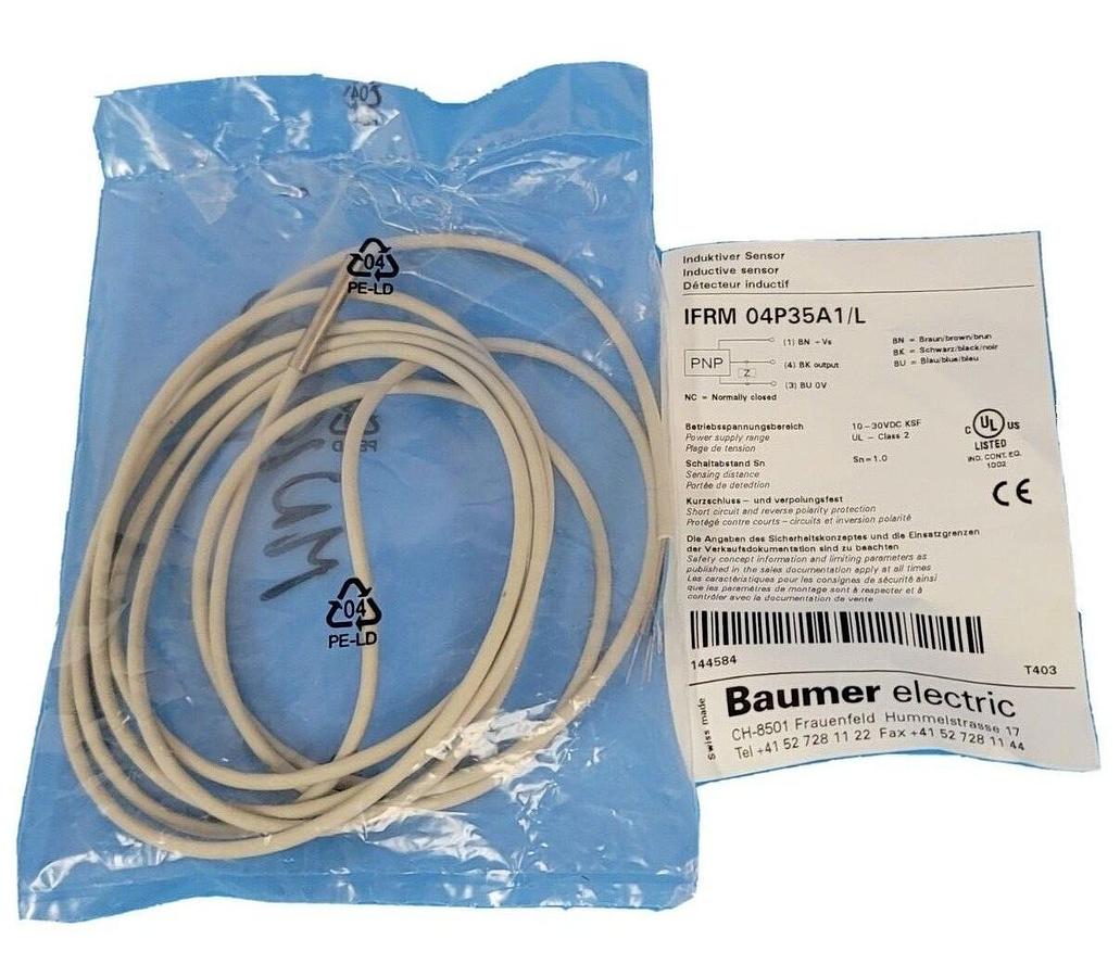Used NEW BAUMER ELECTRIC IFRM 04P35A1/L INDUCTIVE SENSOR 10-30VDC