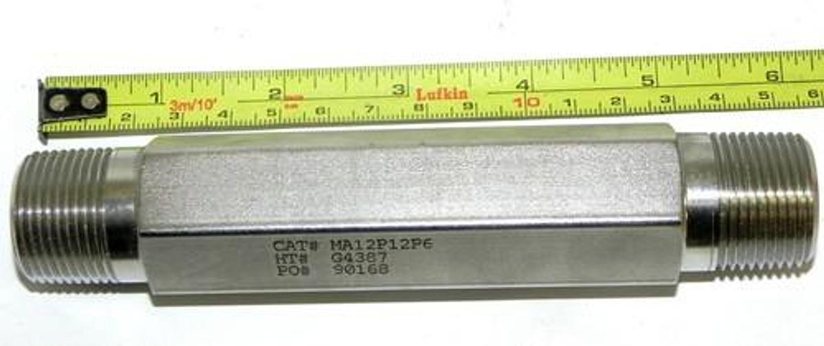 Used NEW BUTECH PRESSURE SYSTEMS MA12P12P6 MALE ADAPTOR HT# G4387