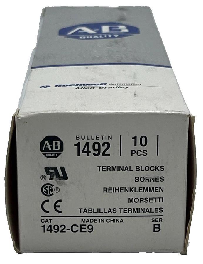 10 ALLEN BRADLEY 1492-CE9 /B BULLETIN 1492 TERMINAL BLOCKS 10A 600V WHITE NSMP