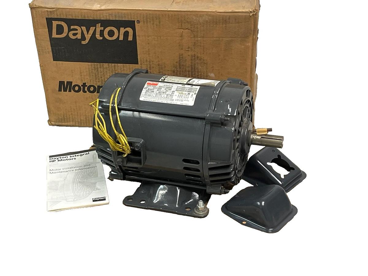 Used Dayton 2N982H Industrial Motor 2 HP 1750 RPM 3-Phase 230/460V ODP 182/4T