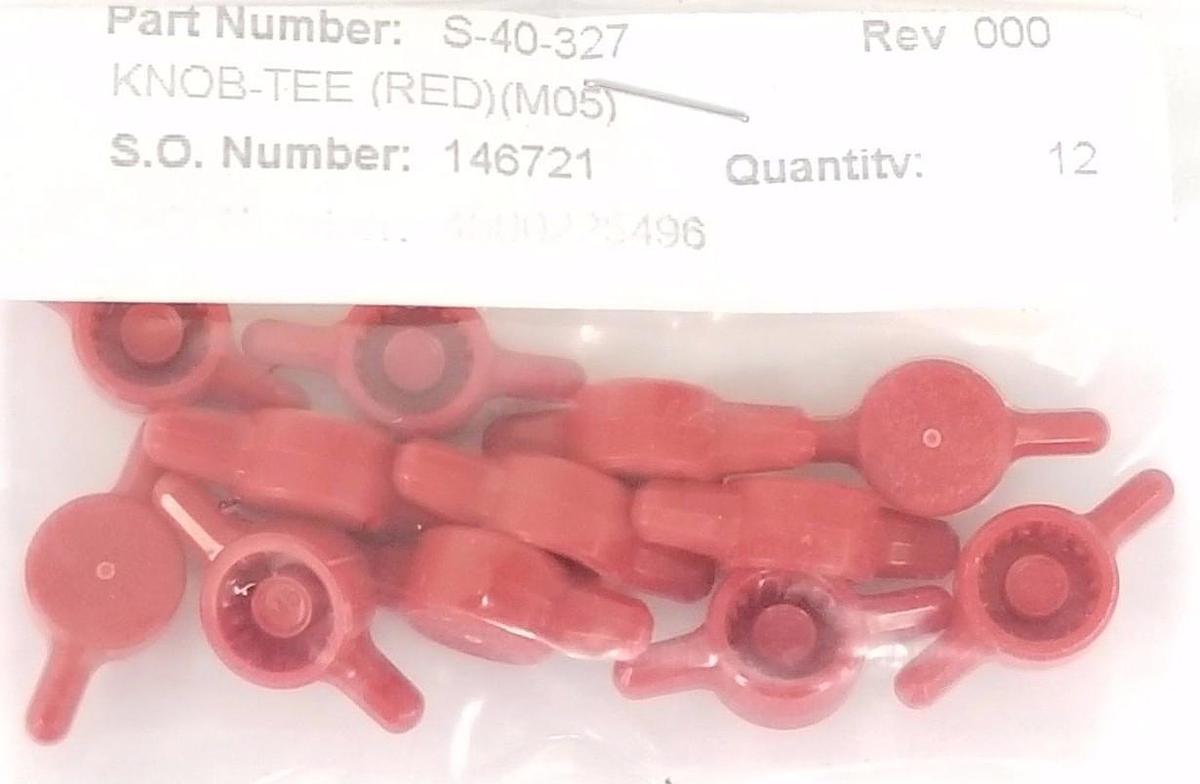 Used LOT OF 12 NEW GENERIC S-40-327 KNOB-TEE (RED) (M05) S40327