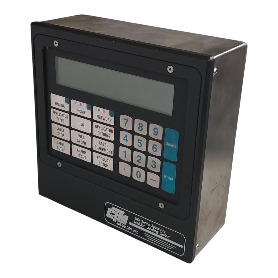 Used CTM Integration 360 Series Applicator Modular Labeling System Display Panel