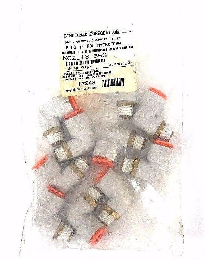 Used BAG OF 10 NEW SMC KQ2L13-35S MALE ELBOW FITTINGS KQ2L1335S