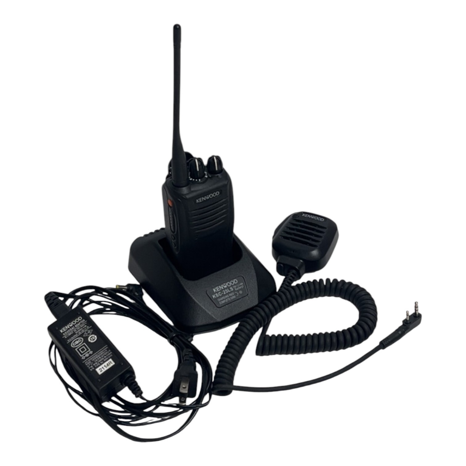 Used Kenwood TK-3360-K UHF Radio KSC-25LS Charger Midport Battery KMC-45D Mic Bundle