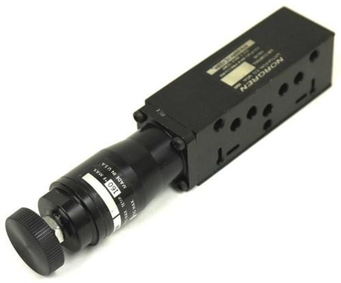Used NORGREN RMK00RKXEXS0A AIR CONTROL VALVE INLET 150 PSIG, OUTLET 50 PSIG MAX