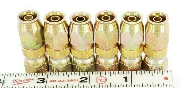 Used LOT OF 6 NEW SSP U-BUILD HOSE FITTINGS / COUPLINGS (9/16" X 7/16" X 3/8")