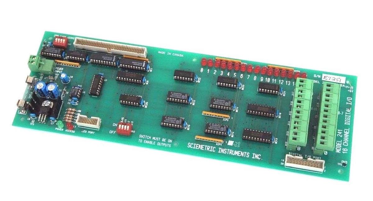 Used SCIEMETRIC INSTRUMENTS MODEL 241 16 CHANNEL DIGITAL I/O BOARD REV 2A