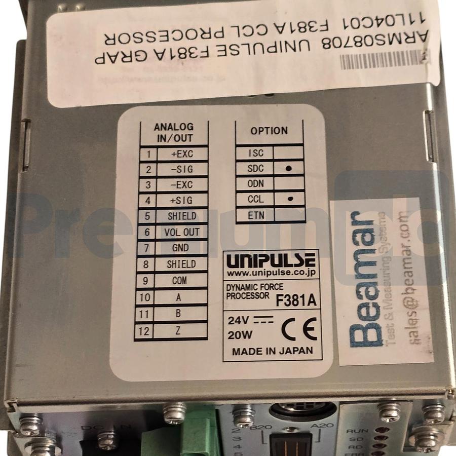 Used Unipulse F381A Dynamic Force Processor Digital Indicator/Display TFT 24VDC NSNP