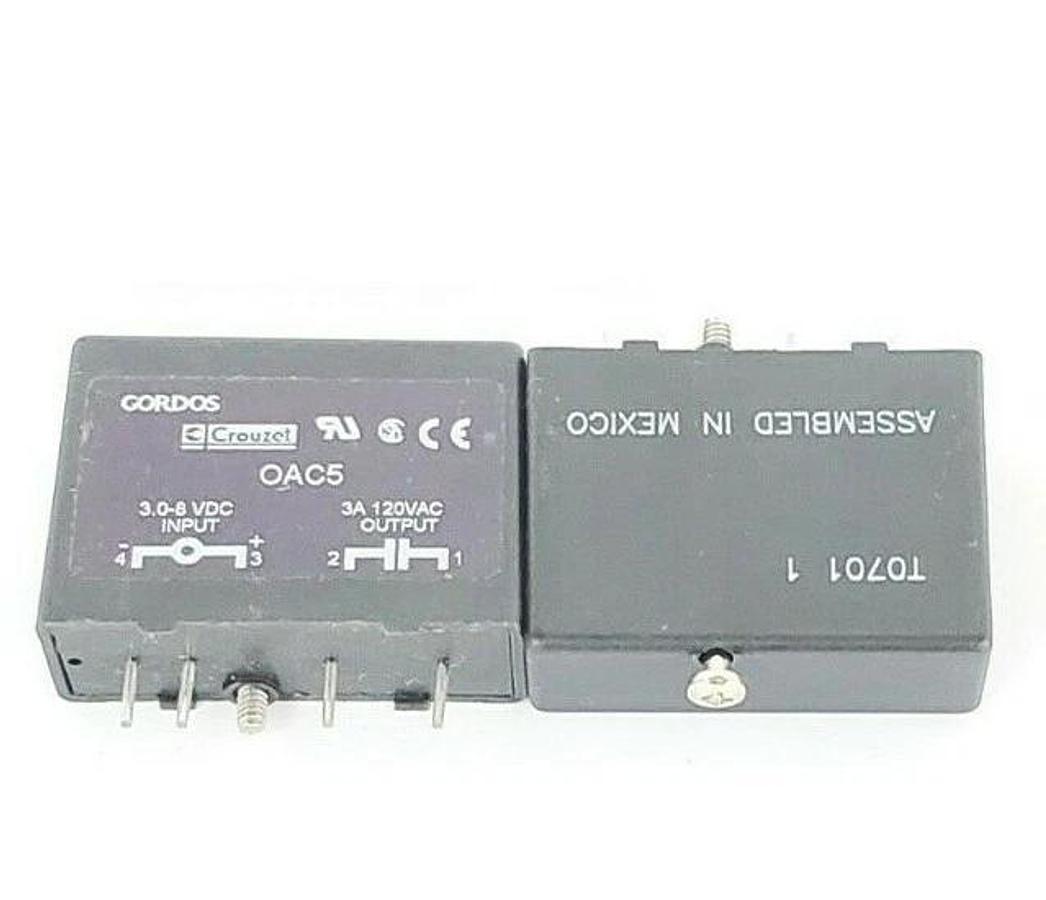 Used LOT OF 2 GORDOS GROUZET OAC5 I/O MODULES 3.08 VDC IN 3A 120VAC OUT