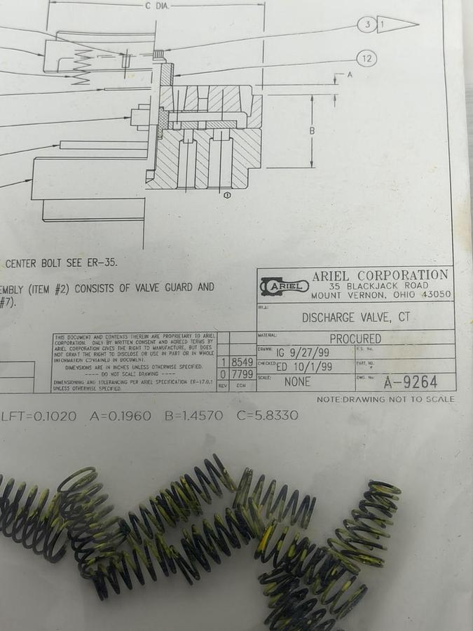 ARIEL CORPORATION KB-2459-AA KIT, VLV, 127CT, MTX, D/S NSFS
