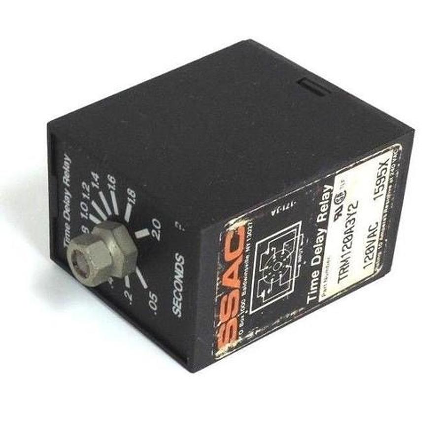 Used SSAC TRM120A3Y2 TIME DELAY RELAY 120VAC .05 - 2.0 SECONDS