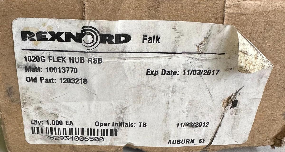 Used NEW REXNORD 10013770 G SERIES 1020G FLEX HUB RSB 1203218