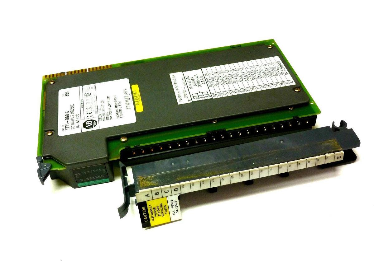 Used ALLEN BRADLEY 1771-OBD C REV B03 W/ 1771-WHF FIELD WIRING ARM 1771OBD