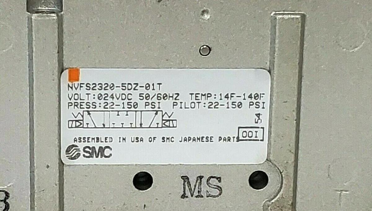 NEW SMC NVFS2320-5DZ-01T SOLENOID VALVE 24VDC 50/60HZ, 22-150 PSI