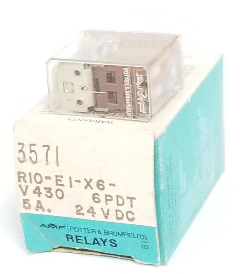 Used NIB POTTER & BRUMFIELD R10-EI-X6-V430, 6PDT, 5A, 24VDC, R10EIX6V430