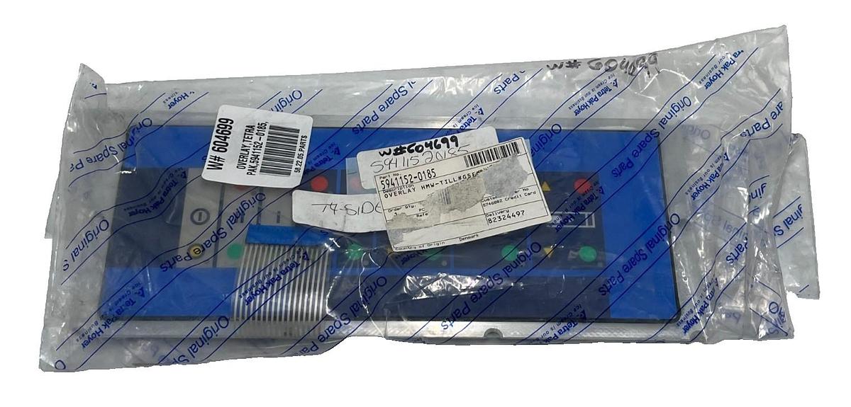 Used TETRA PAK HOYER 5941152-0185 OVERLAY BUTTON PANEL SCREEN HMW-TILL, NSFS