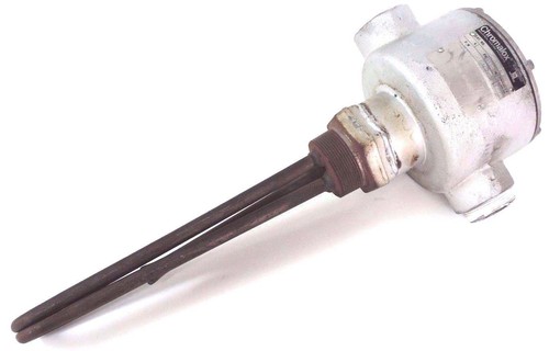 Used CHROMALOX ARMT0-2155E2T2 IMMERSION HEATER P/N: 156-050678-101, 120V, 1500W, 1PH