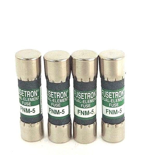 Used LOT OF 4 NEW COOPER BUSSMANN FNM-5 FUSETRON DUAL ELEMENT FUSES FNM5