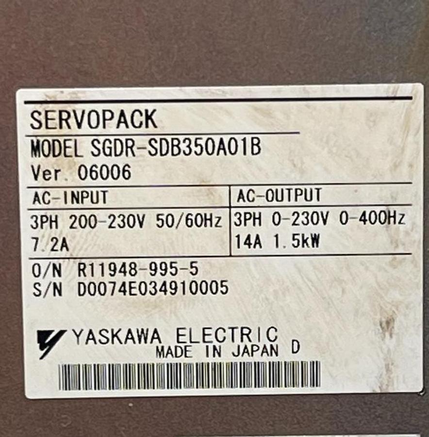 Used Yaskawa SGDR-SDB350A01B Servopack Servo Drive | NX100 Robot