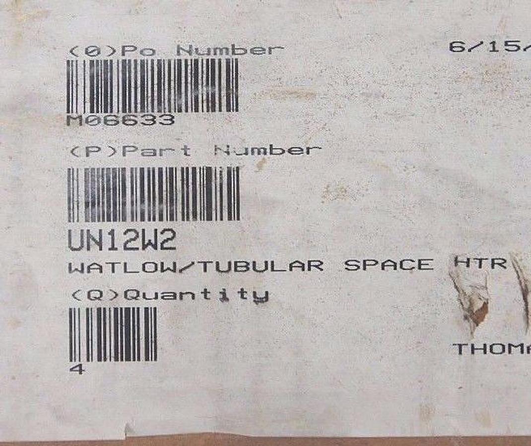 Used BOX OF 4 NEW WATLOW RBN28K10B-2 TUBULAR SPACE HEATER S3F07, 240V, 250W