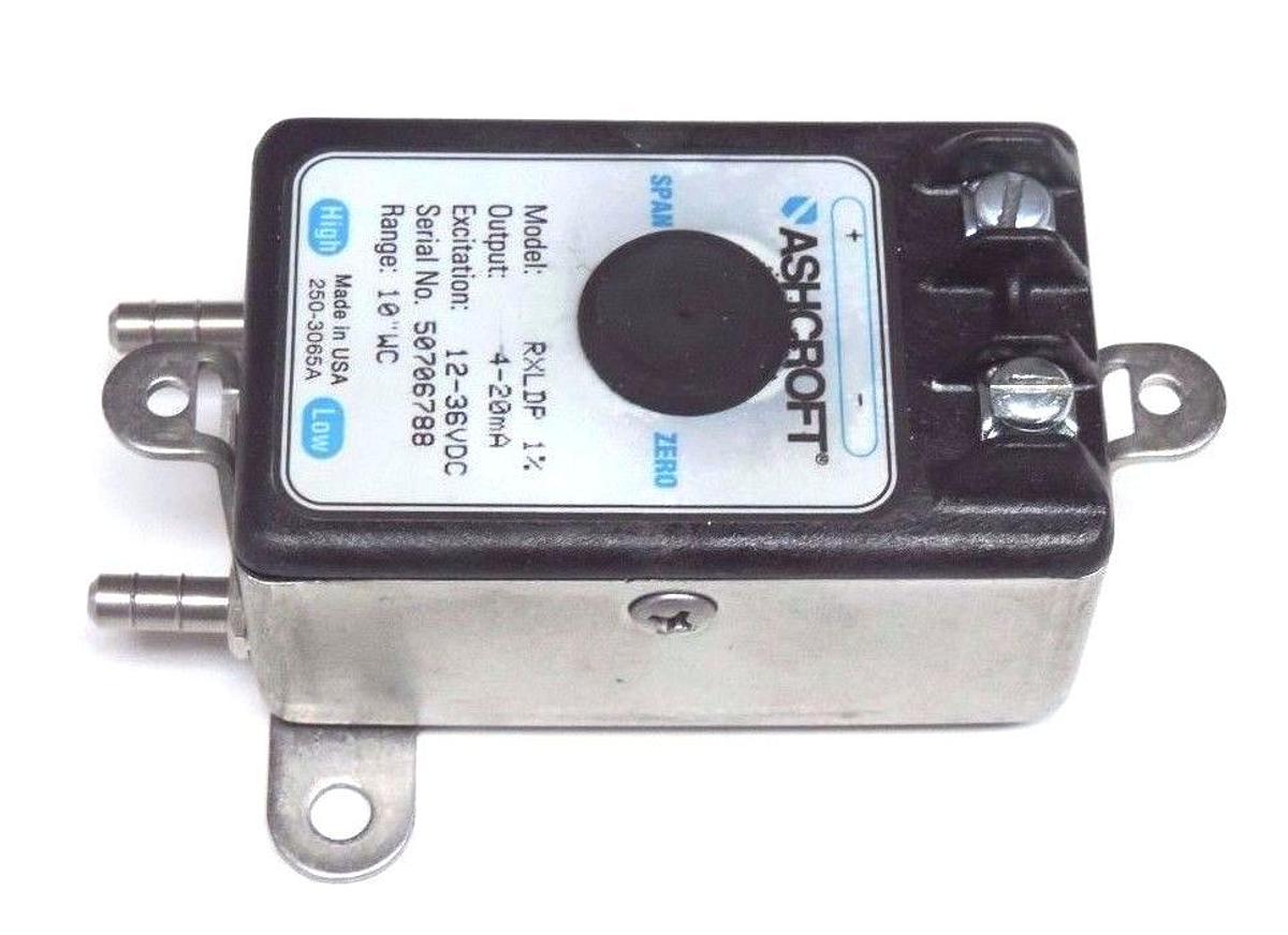 Used ASHCROFT ASH-RX-D-100-B-M-MB4-42-B-10X PRESSURE TRANSMITTER RXLDP, 4/20MA