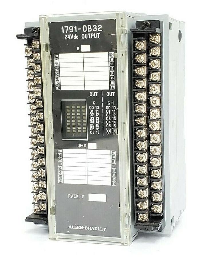Used ALLEN BRADLEY 1791-0B32 I/O BLOCK 24VDC SER. B, P/N: 96333472 REV. C01