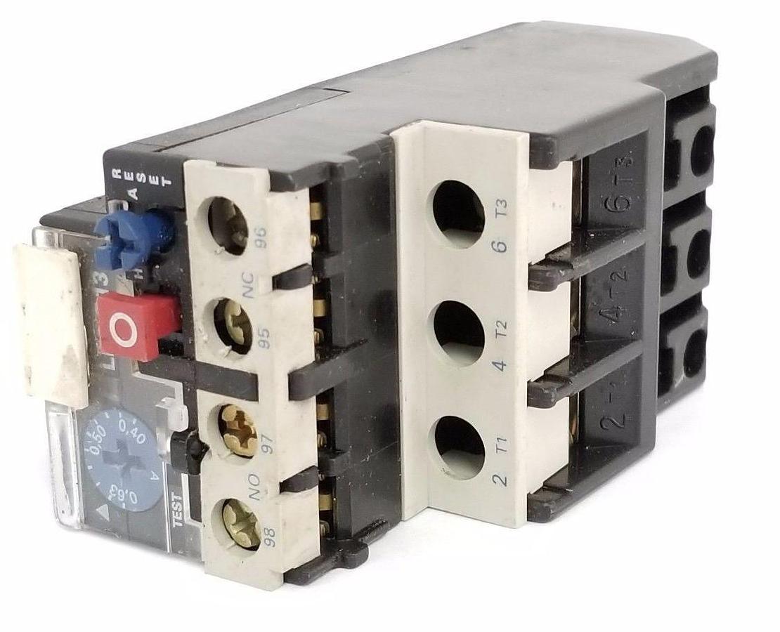 Used TELEMECANIQUE LR2-D1304 OVERLOAD RELAY BIMETALLIC 0.4-0.63AMP, 3P, 600VAC