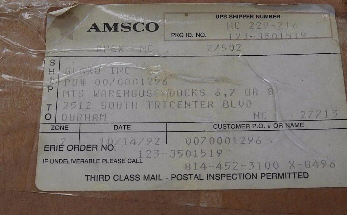 Used NEW AMSCO 123-J501519 PLASTIC COVER F/ SIGHT GLASS 69000013, 18150