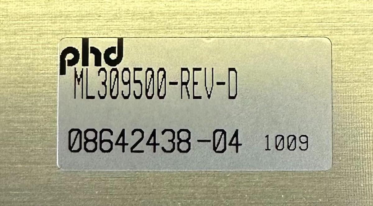 Used NEW PHD ML309500 PNEUMATIC SLIDE / CYLINDER REV. D W/ 17504-2-06 17524-2 SENSORS