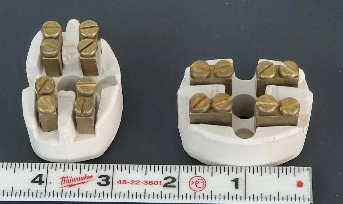 Used LOT OF 5 GENERIC 356504 CERAMIC TERMINAL BLOCKS