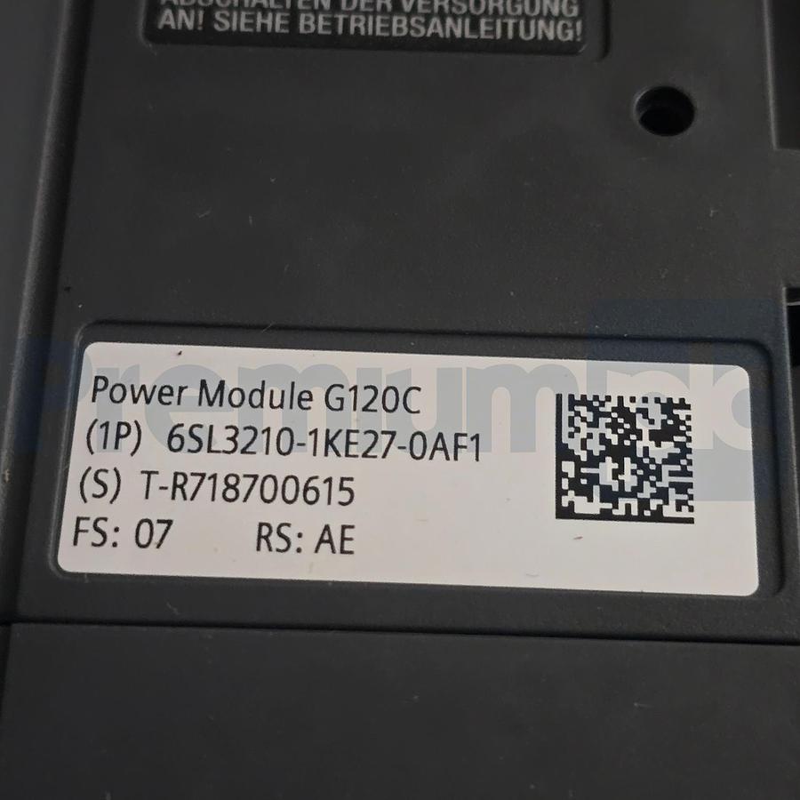 Used Siemens 6SL3210-1KE27-0AF1 Sinamics G120C Power Module 3Ph 37kW 50HP NSMP (read)