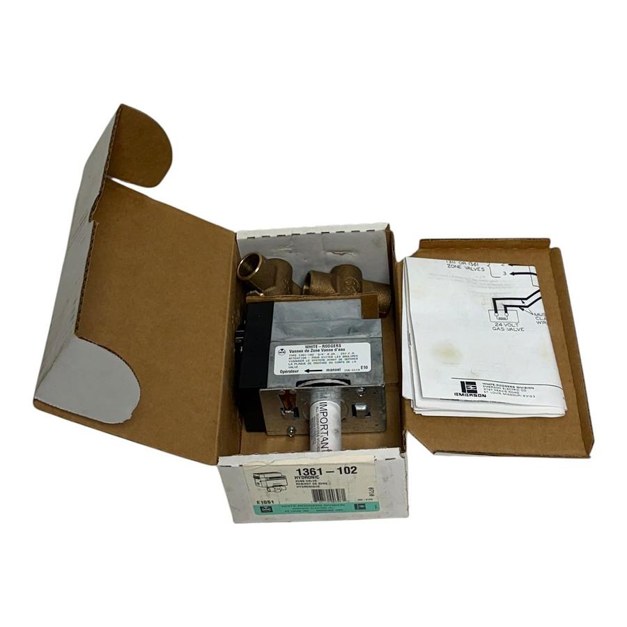Used White-Rodgers 1361-102 Hydronic Zone Water Valve 3/4" 24V New in Box