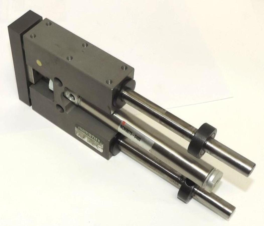 Used NUMATICS SH07504LB1ZCS4 SH SERIES LINEAR SLIDE WITH SMC NCMB075-0400 CYLINDER